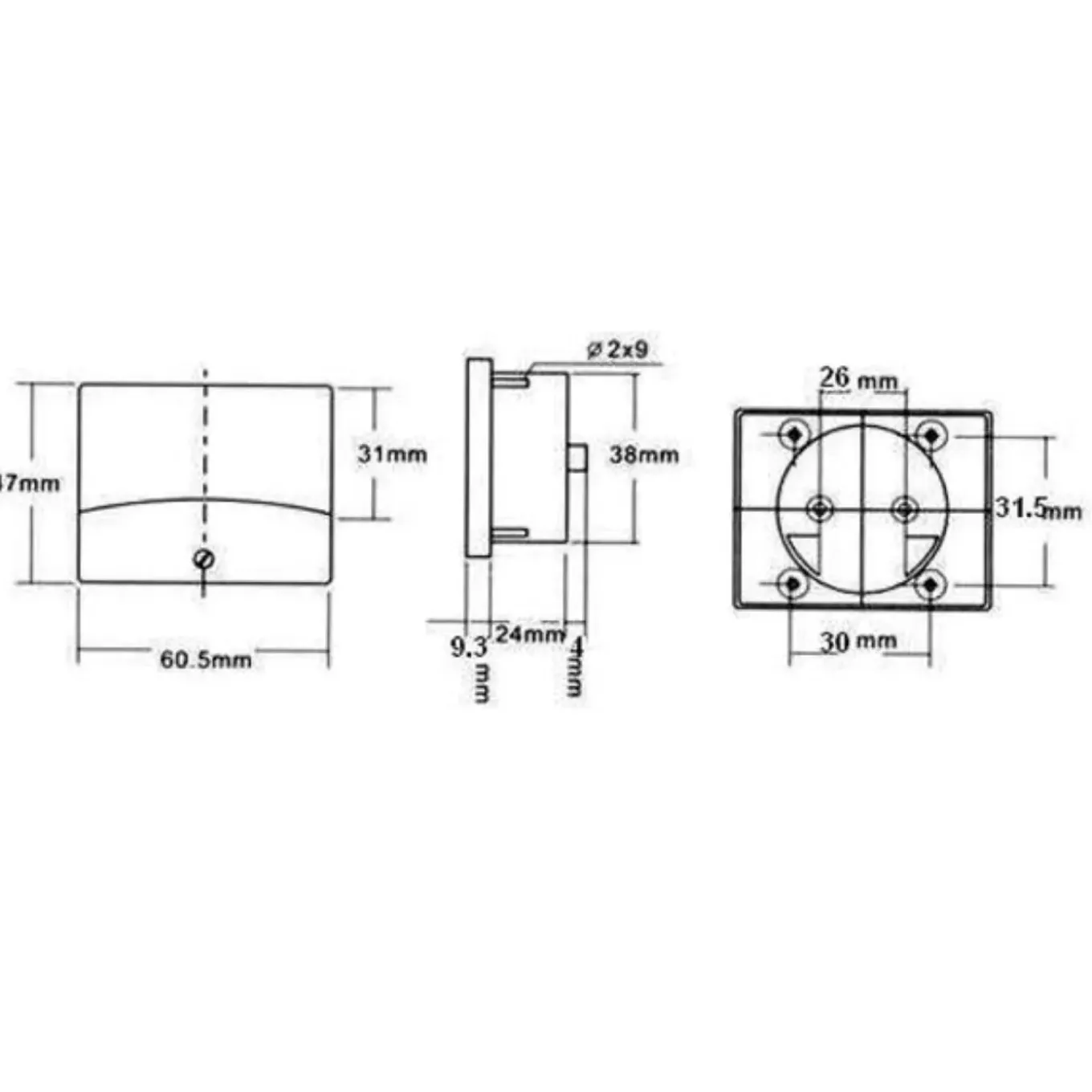 Hope Sun Analoge Paneelmeter Voor Dc Stroommetingen 50µa Cc / 60 X 47mm