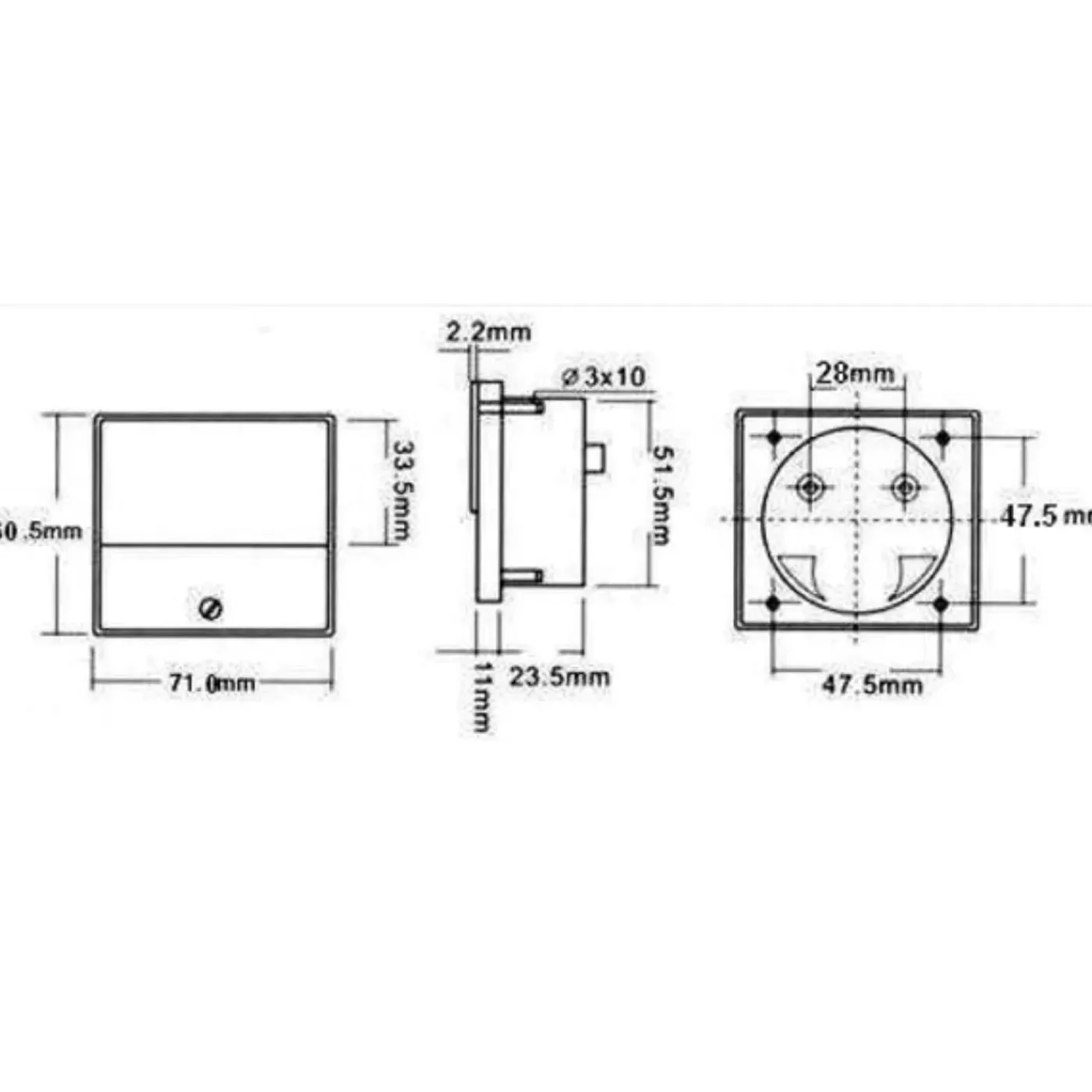 Hope Sun Analoge Paneelmeter Voor Dc Stroommetingen 15a Cc / 70 X 60mm