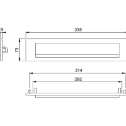Hoppe Briefplaat 403 - Met Veer - 338x73mm - F1