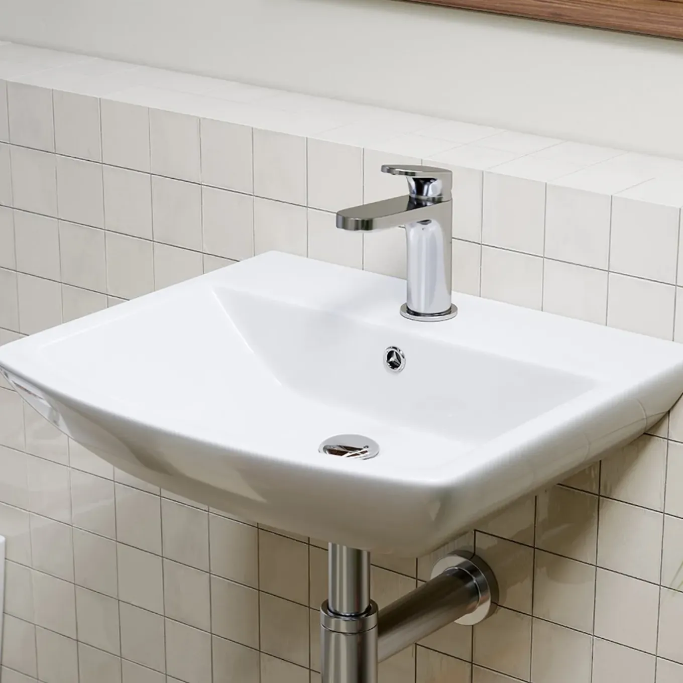 Horow - Badkamer Waskom - Keramiek Serie - Wit - 48x42x13 Cm