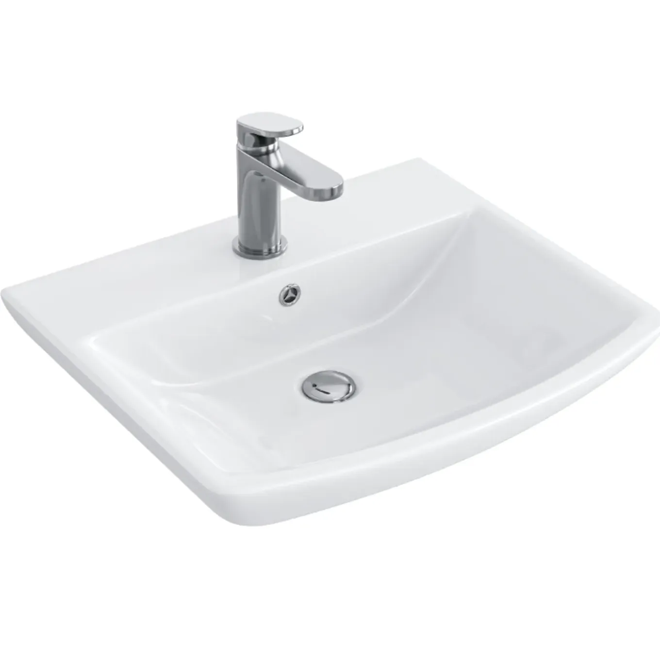 Horow - Badkamer Waskom - Keramiek Serie - Wit - 48x42x13 Cm