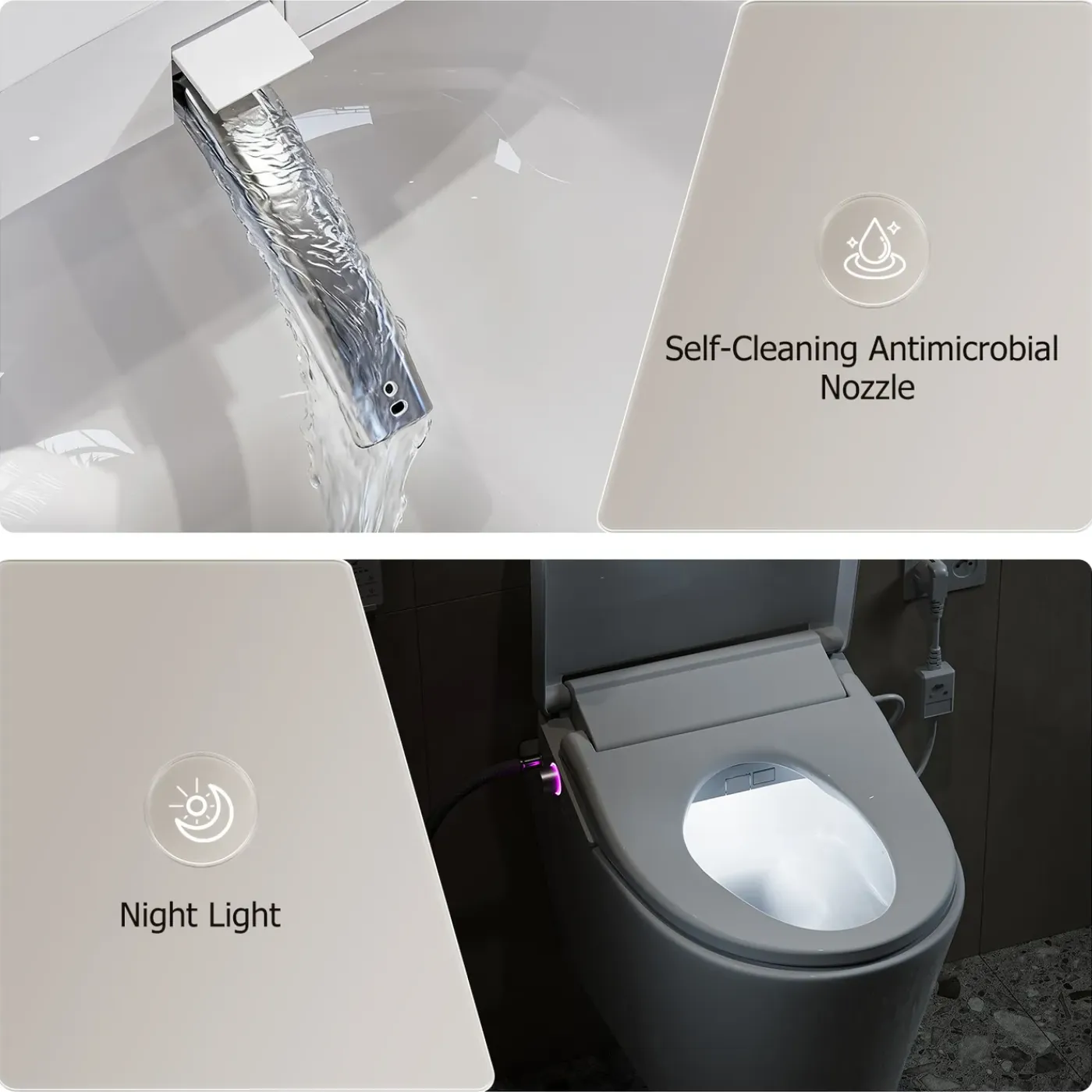 HOROW Bidet Wc-bril - Douchewc - Japans Toilet - Zit- En Ladydouche - Verwarmde Zitting