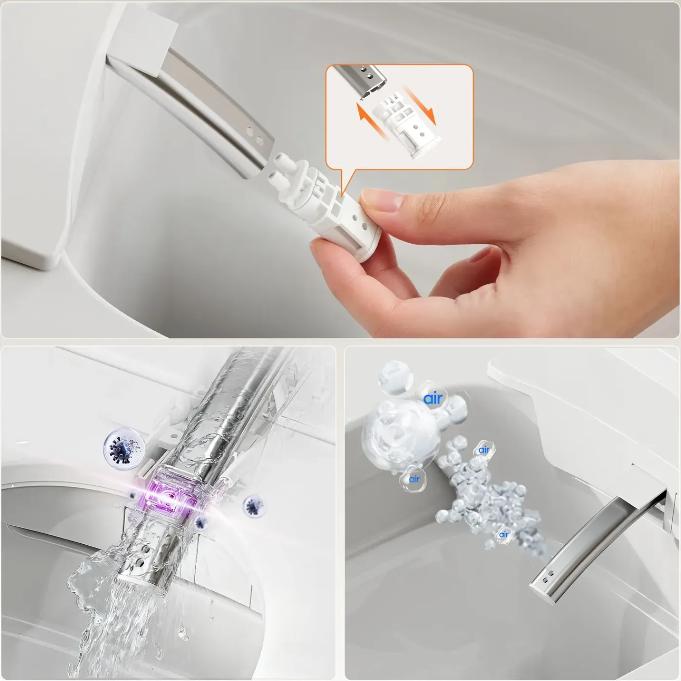 HOROW Douche Wc Japans Toilet - Randloos Wandtoilet Met Bidet & Geurafzuiging - Wit
