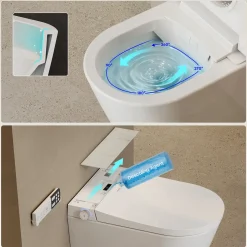 HOROW Douche Wc Japans Toilet - Randloos Wandtoilet Met Bidet & Geurafzuiging - Wit