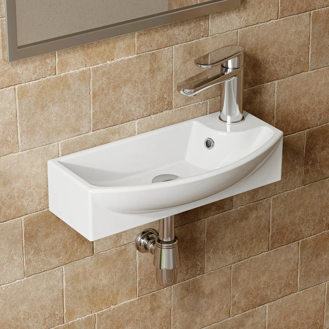 Horow Fontein - Wandfontein - Keramiek - 45x22x13 Cm - Wit