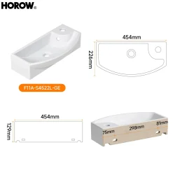 Horow Fontein - Wandfontein - Keramiek - 45x22x13 Cm - Wit