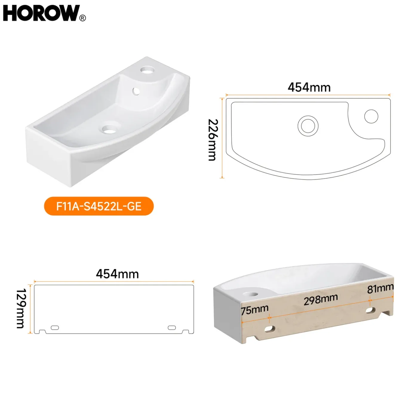 Horow Fontein - Wandfontein - Keramiek - 45x22x13 Cm - Wit