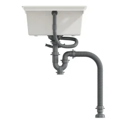HOROW Granieten Spoelbak 57×45 Cm - Wit- Keukenspoelbak - Enkele Bak