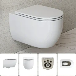 Horow Hangtoilet - Randloos - Diepspoel - Keramiek - Vuilafstotend - Wit