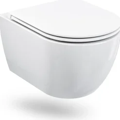 HOROW Hangtoilet - Softclose Toiletbril - Randloos Diepspoel - Glans Wit - Wc Pot - 36x53x36.5cm