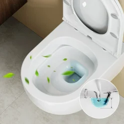 HOROW Hangtoilet - Softclose Toiletbril - Randloos Diepspoel - Glans Wit - Wc Pot - 36x53x36.5cm