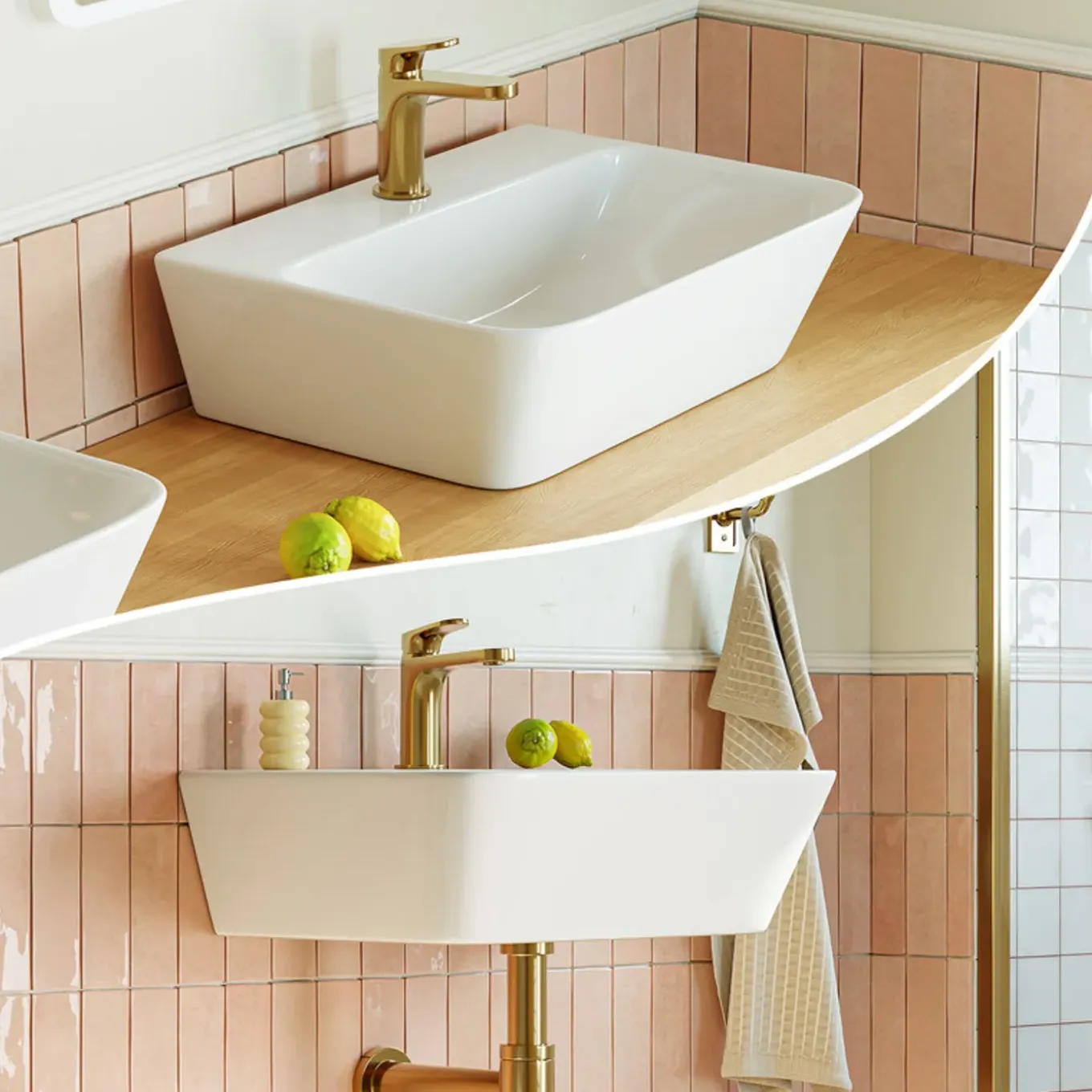 Horow-keramische Wandwastafel-wit-46x31 Cm-wastafel Voor Badkamer