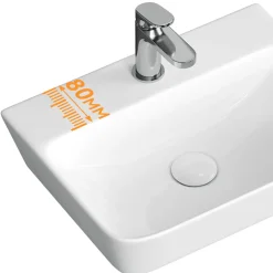 Horow-keramische Wandwastafel-wit-46x31 Cm-wastafel Voor Badkamer