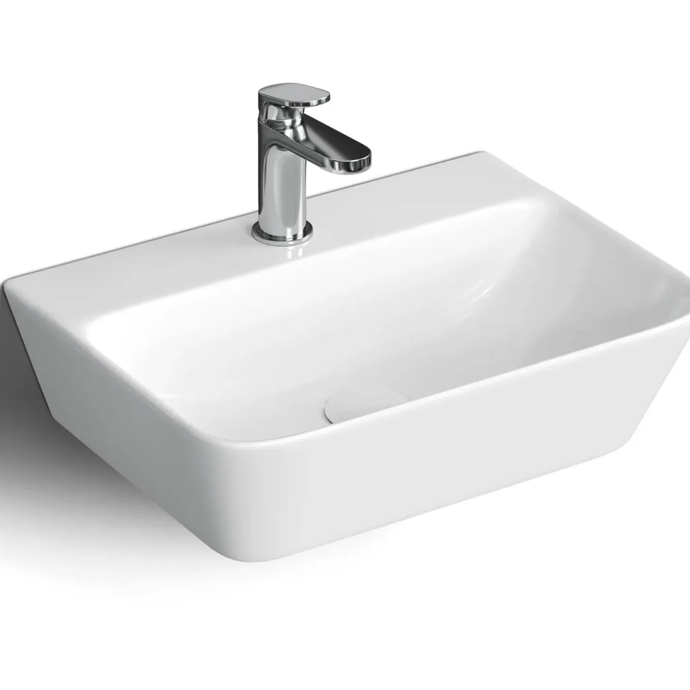 Horow-keramische Wandwastafel-wit-46x31 Cm-wastafel Voor Badkamer