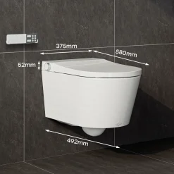 HOROW S70 Douche Wc - Japans Toilet - Randloos - Geurafzuiging - Softclose - Wit