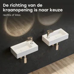 Horow-toiletfontein-wandmontage-keramiek-glans Wit-37x18x9 Cm-kleine Wastafel