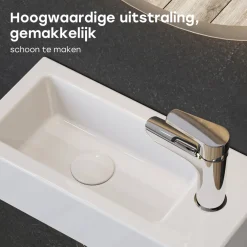 Horow-toiletfontein-wandmontage-keramiek-glans Wit-37x18x9 Cm-kleine Wastafel