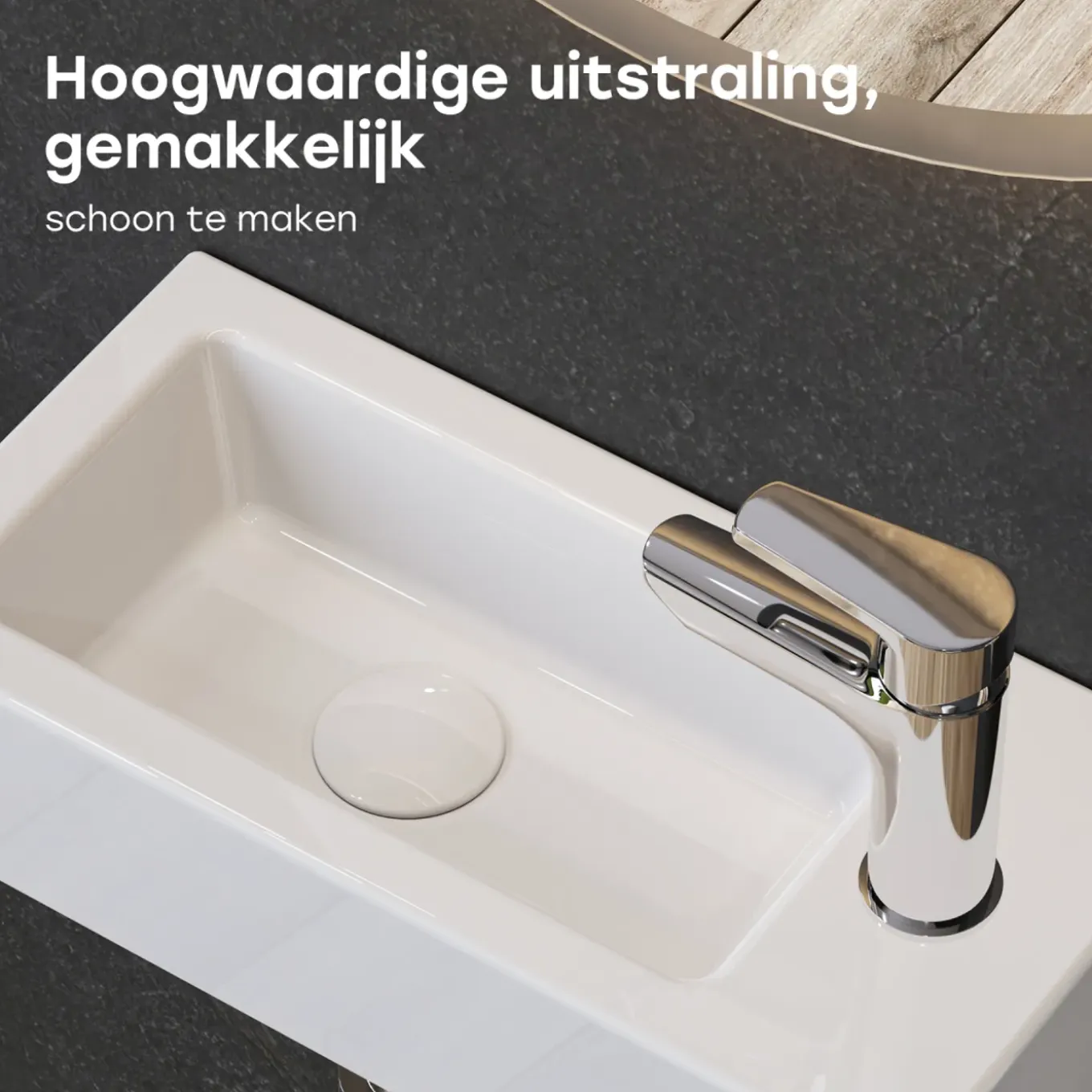 Horow-toiletfontein-wandmontage-keramiek-glans Wit-37x18x9 Cm-kleine Wastafel