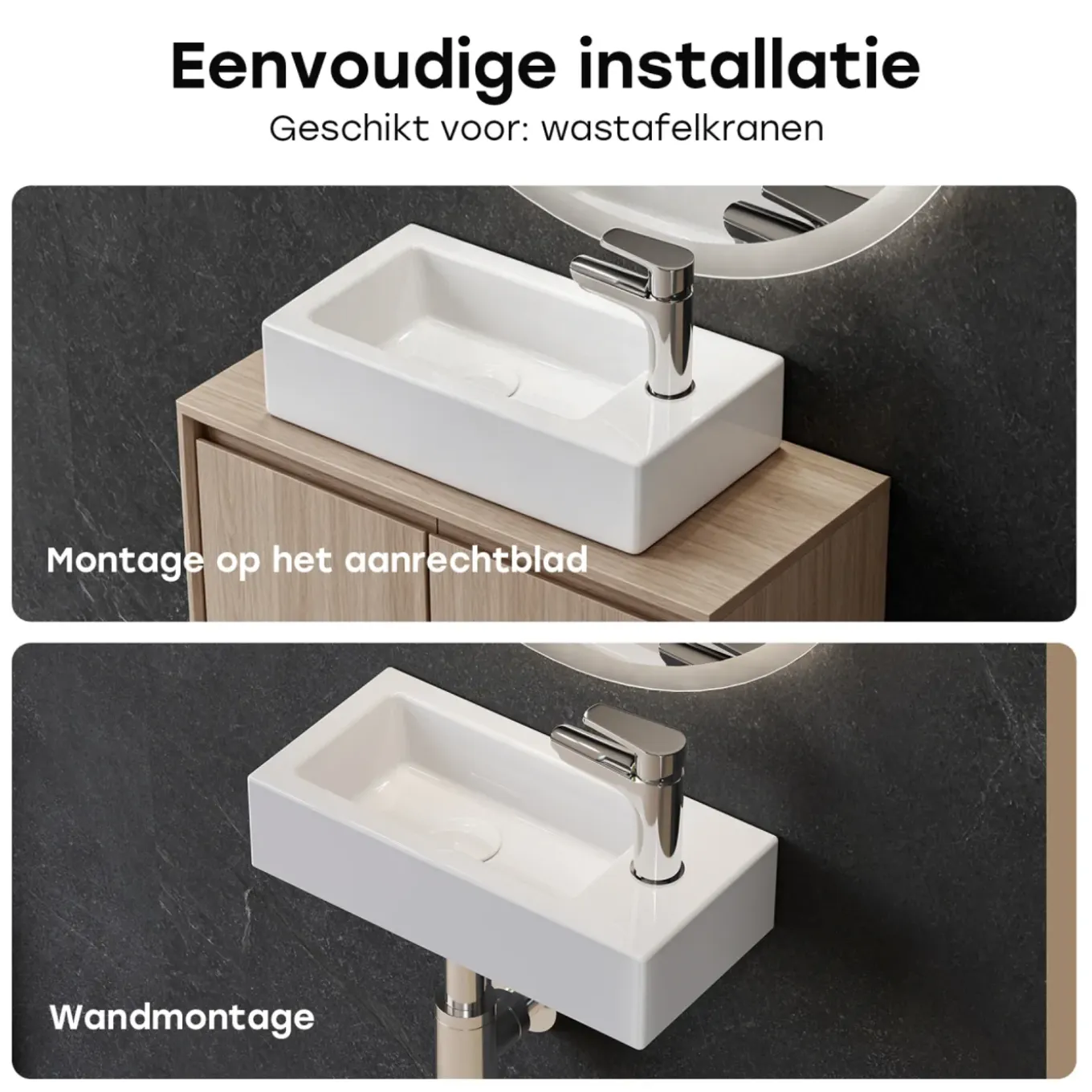 Horow-toiletfontein-wandmontage-keramiek-glans Wit-37x18x9 Cm-kleine Wastafel