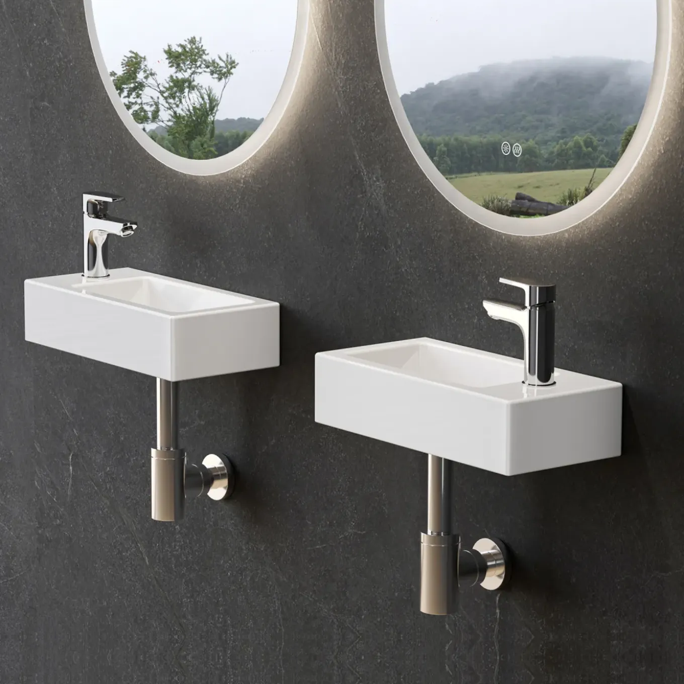 Horow-toiletfontein-wandmontage-keramiek-glans Wit-37x18x9 Cm-kleine Wastafel