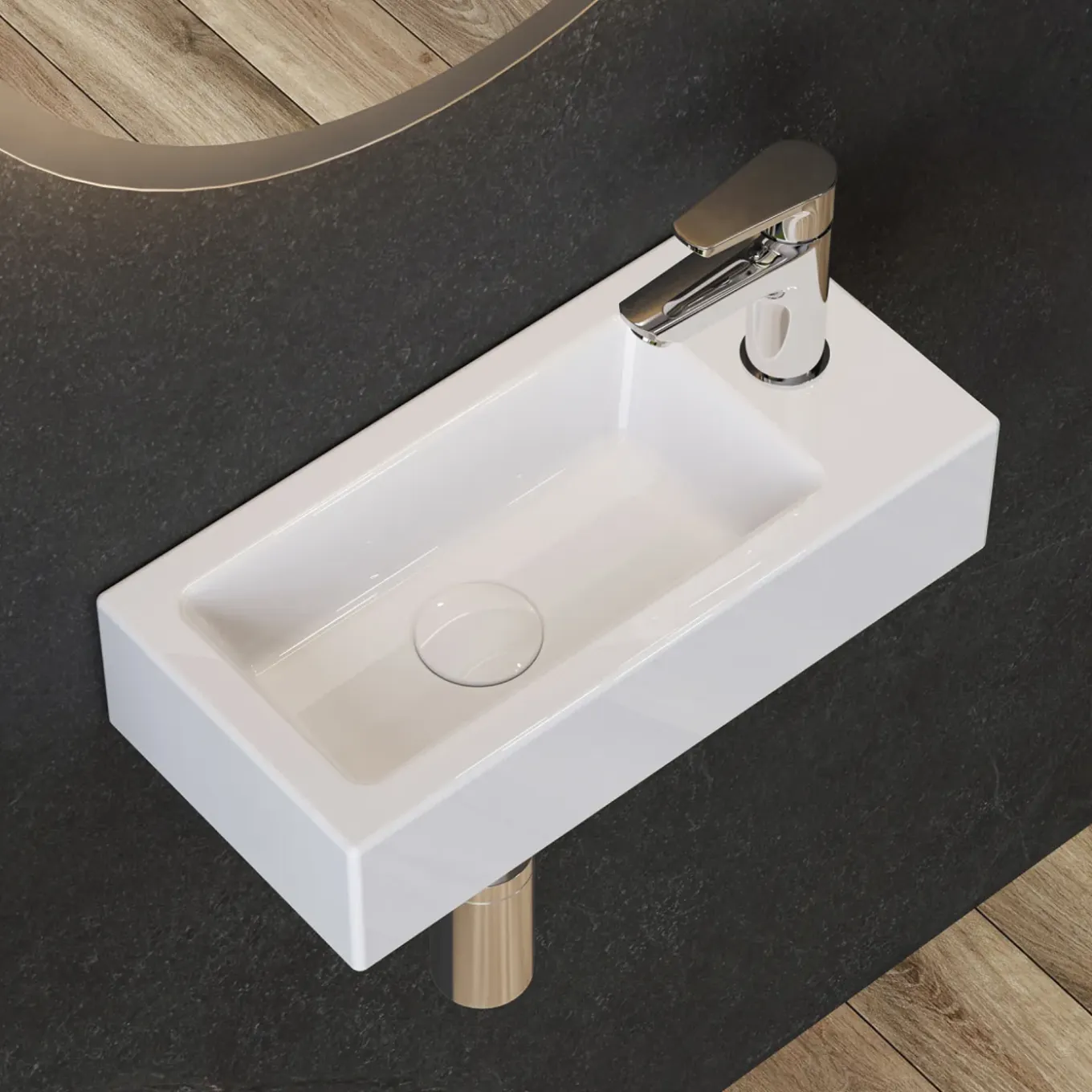 Horow-toiletfontein-wandmontage-keramiek-glans Wit-37x18x9 Cm-kleine Wastafel