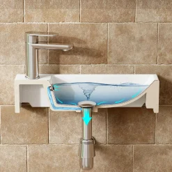 Horow Toiletfontein - Wandmontage - Keramiek - 45x22x13 Cm - Wit - Kraangat Links
