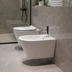 HROW Horow Wandbidet - Keramiek - Wit - Ruimtebesparend - 52,5 X 36,5 Cm