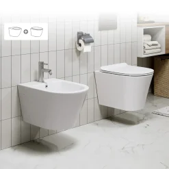HROW Horow Wandbidet - Keramiek - Wit - Ruimtebesparend - 52,5 X 36,5 Cm