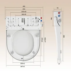 Horow - Wc-bril - Bidet - Soft Close - Zonder Elektriciteit - Glanzend Wit