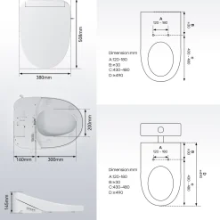 HOROW Wc-bril Douchewc - Bidet Wc-bril Met Afstandsbediening - Verwarmd