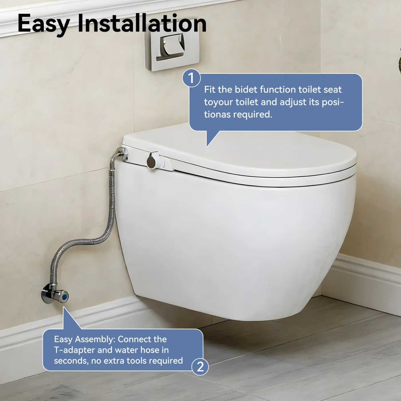 HOROW - Wc-bril - Duroplast - Wit - Bidet - Soft Close - Verwijderbaar