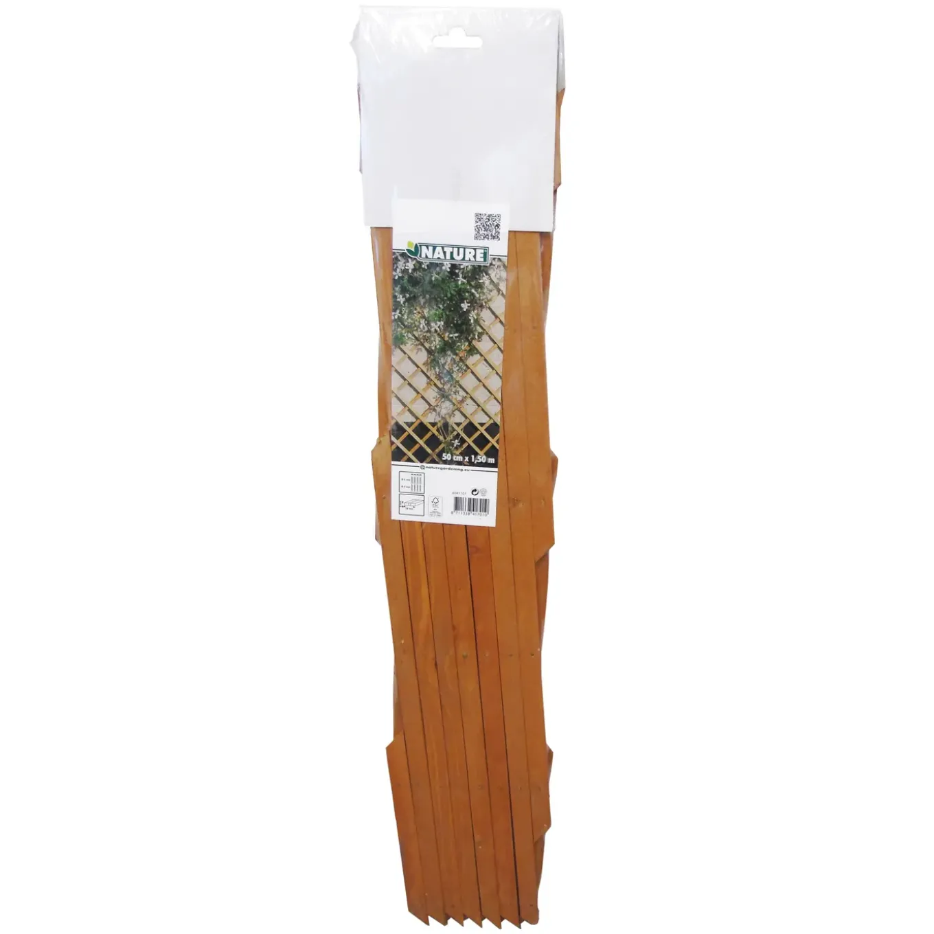 Houten klimrek naturel - FSC label, 18 x 6 mm - 50 x 150 cm