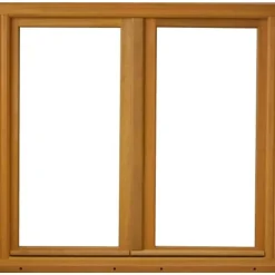 GD Menuiseries Houten Raam 2 Bladeren H135 X L140 Ribbenpaneel + Handgreep (ref 010220f9)