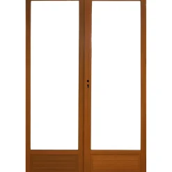 Houten Raamdeur 2 Bladeren H205 X L100 Ribbentafel