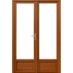 GD Menuiseries Houten Raamdeur 2 Bladeren H225 X L120 Ribbentafel