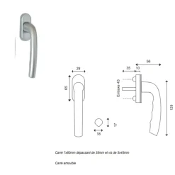 GD Menuiseries Houten Raam 1 Vleugel H95 X L50 Trek Rechts Ribben Paneel + Handgreep (ref 010220f9)