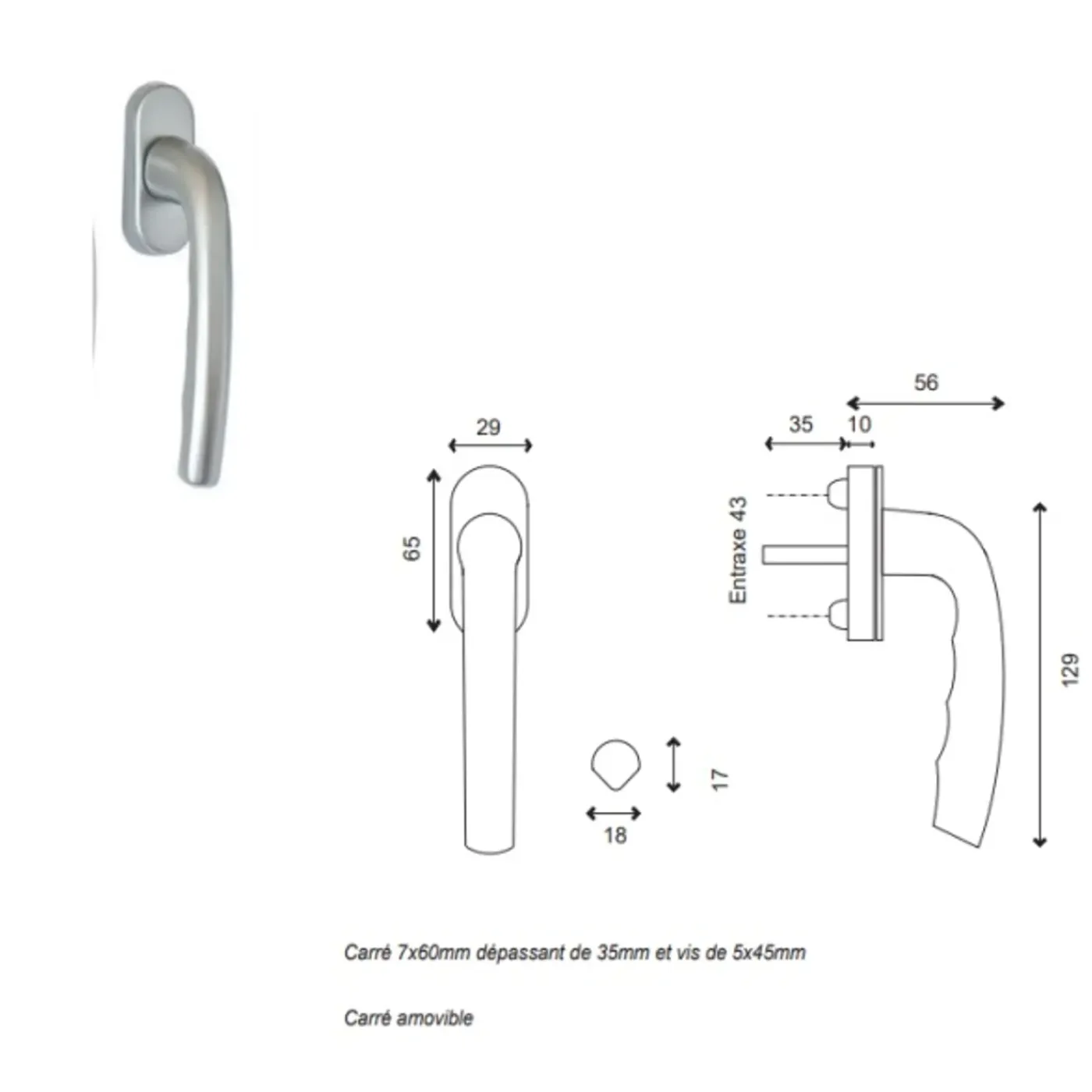 GD Menuiseries Houten Raam 1 Vleugel H60 X L60 Trek Rechts Ribben Paneel + Handgreep (ref 010220f9)