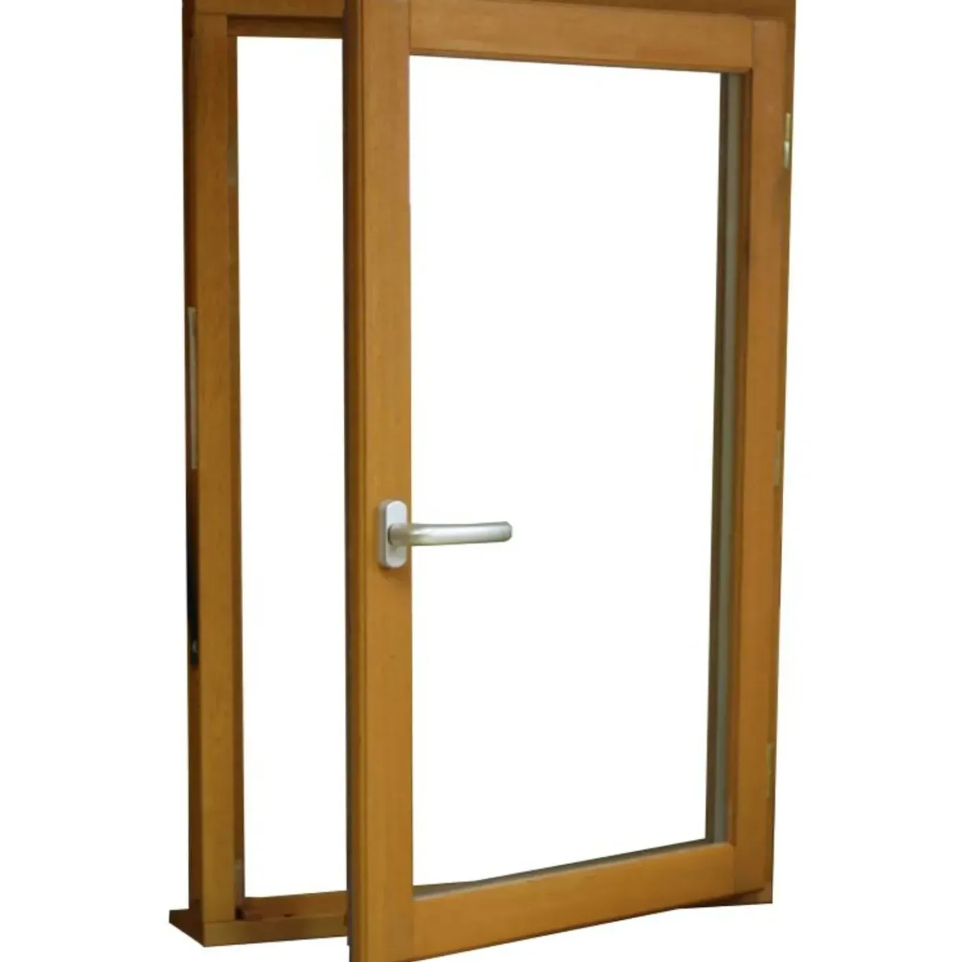 GD Menuiseries Houten Raam 1 Vleugel H60 X L60 Trek Rechts Ribben Paneel + Handgreep (ref 010220f9)