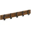 Houten Wandkapstok Met 10 Haken - Compacte Muur Kapstok - Industriële Stijl - Vintage Bruin / Zwart
