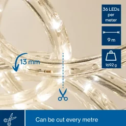 Hq-power LED Lichtslang 9 M, 36 LEDs Per Meter, Warm Wit 3060 K