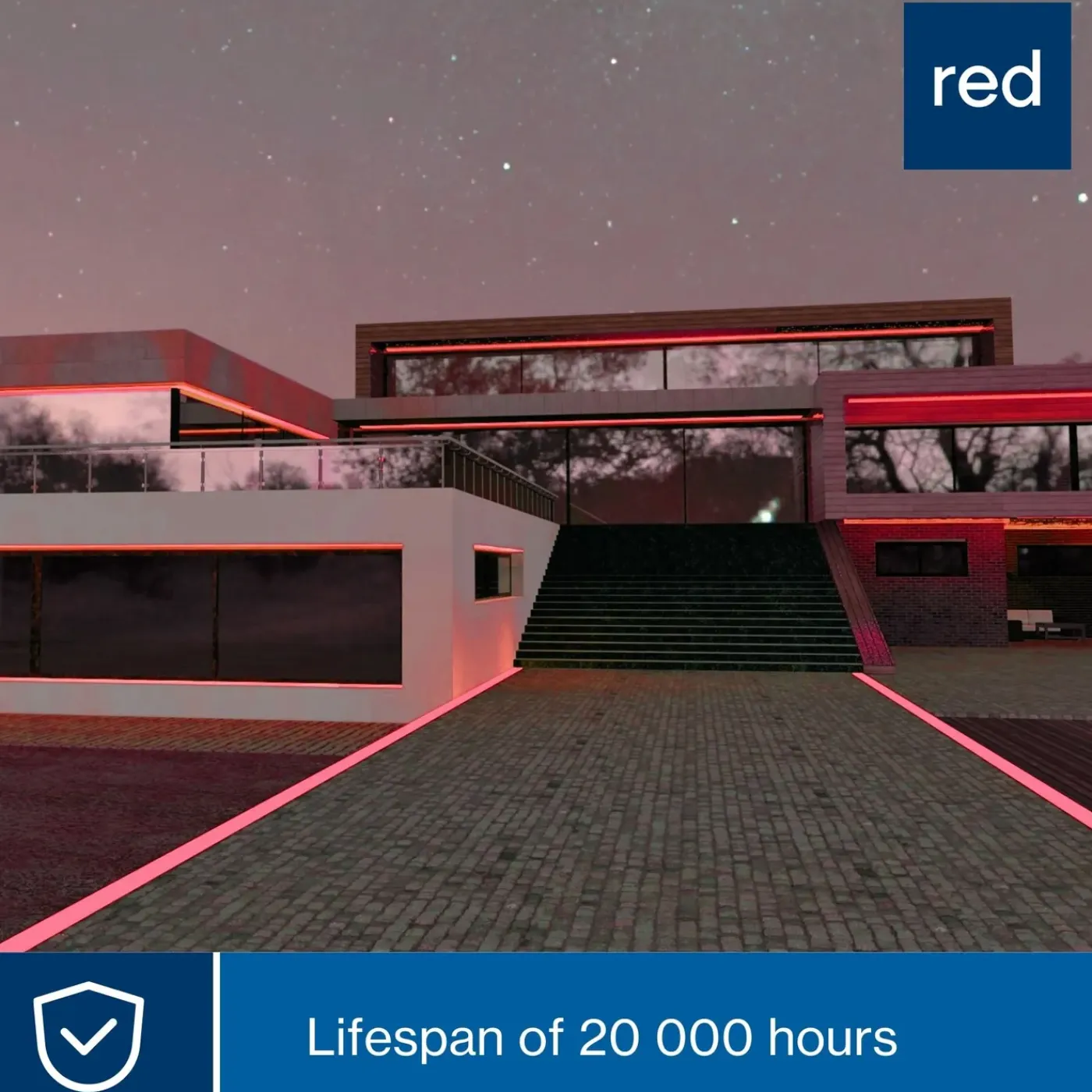 HQ-Power LED Lichtslang 9 M, 36 LEDs Per Meter, Rood
