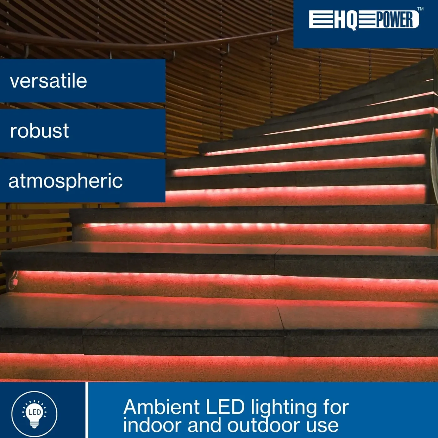 HQ-Power LED Lichtslang 9 M, 36 LEDs Per Meter, Rood