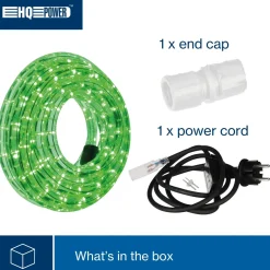 HQ-Power LED Lichtslang 9 M, 36 LEDs Per Meter, Groen