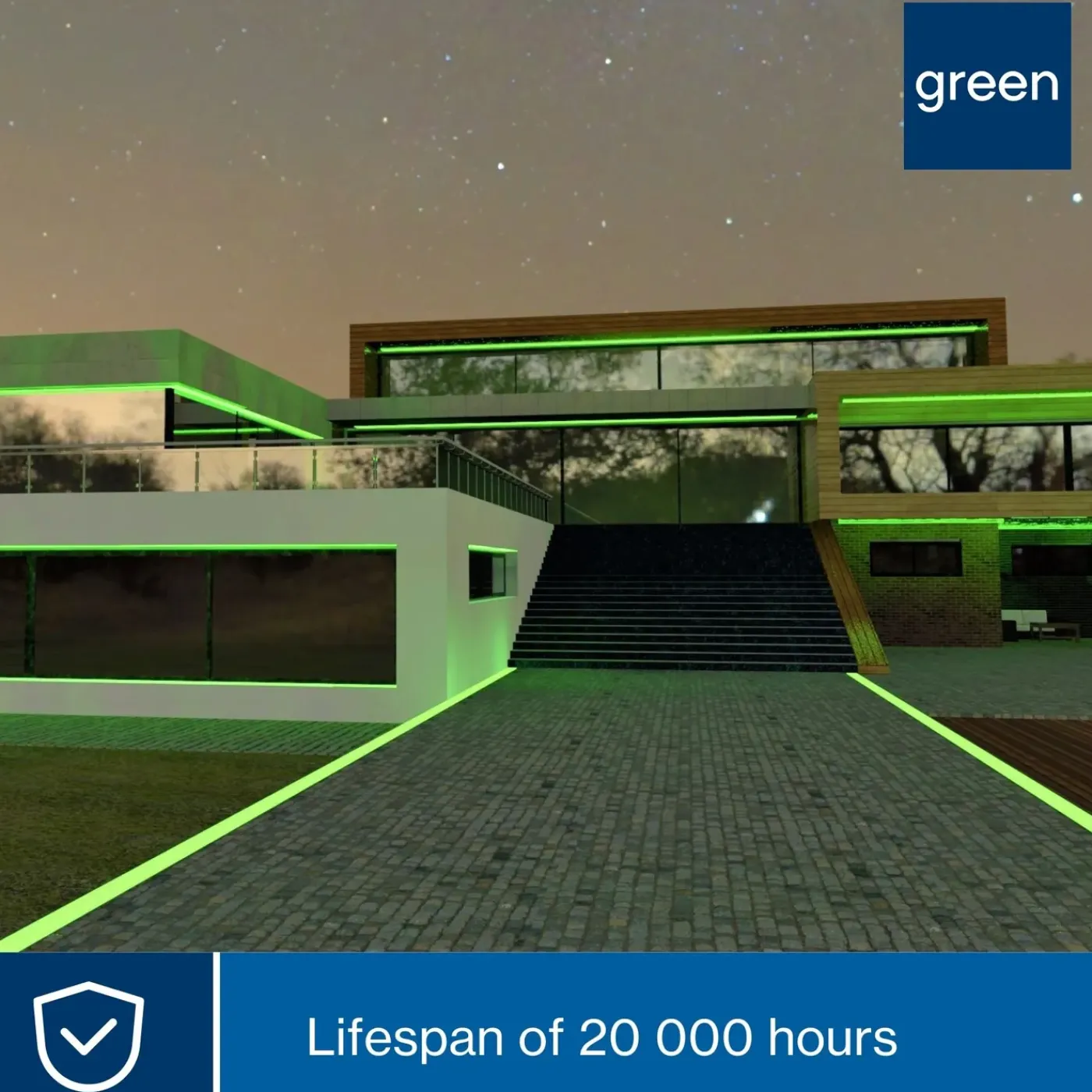 HQ-Power LED Lichtslang 9 M, 36 LEDs Per Meter, Groen
