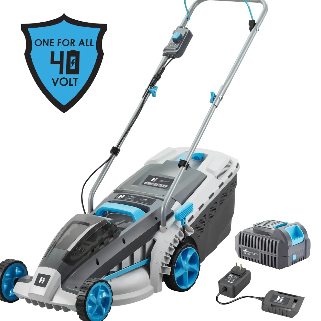 H-ster Accu Grasmaaier Ruud 40v - Snijbreedte 370mm - Met 40v 4ah Accu En Snellader