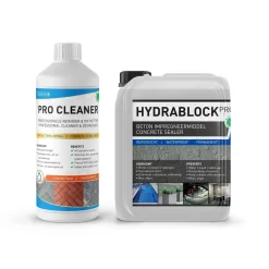 Hydrablock Pro - Beton impregneermiddel 2.5L / 10m² + Beton Reiniger Concentraat - ULTRA STRONG