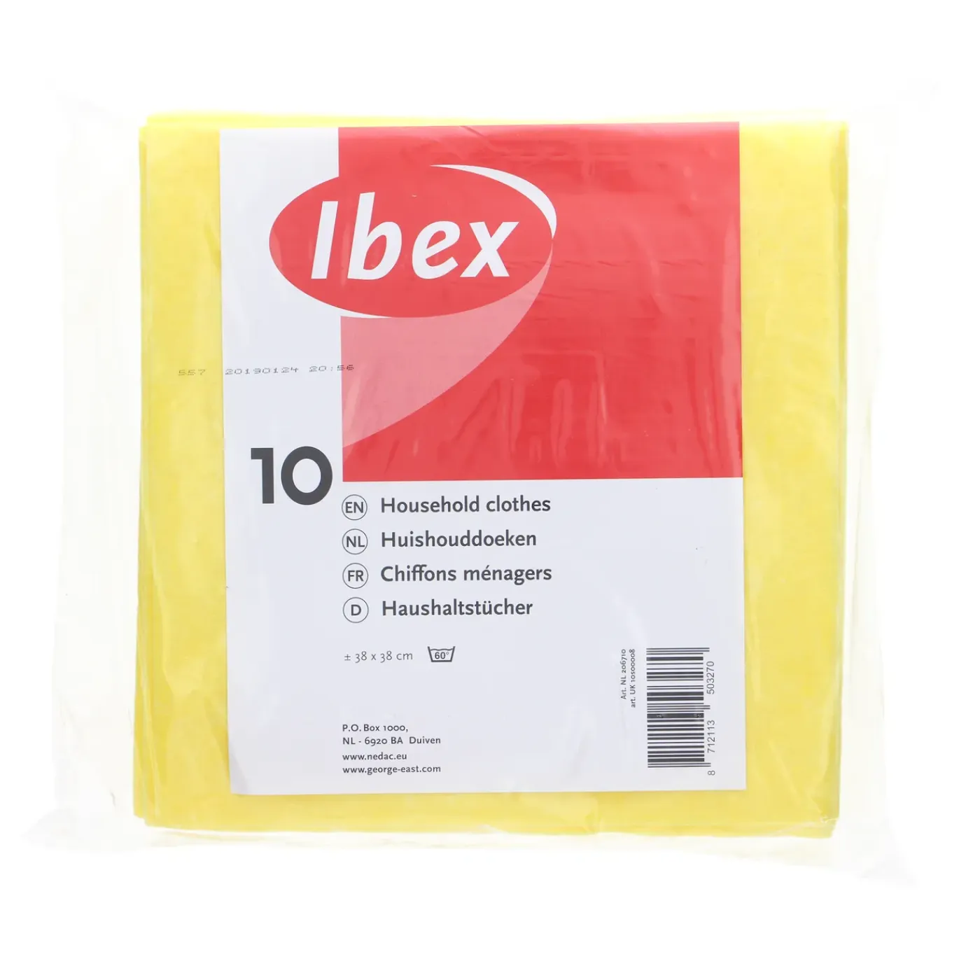 Overig Ibex Huishouddoekjes - Geel - Viscose - 38x38cm - 10 stuks