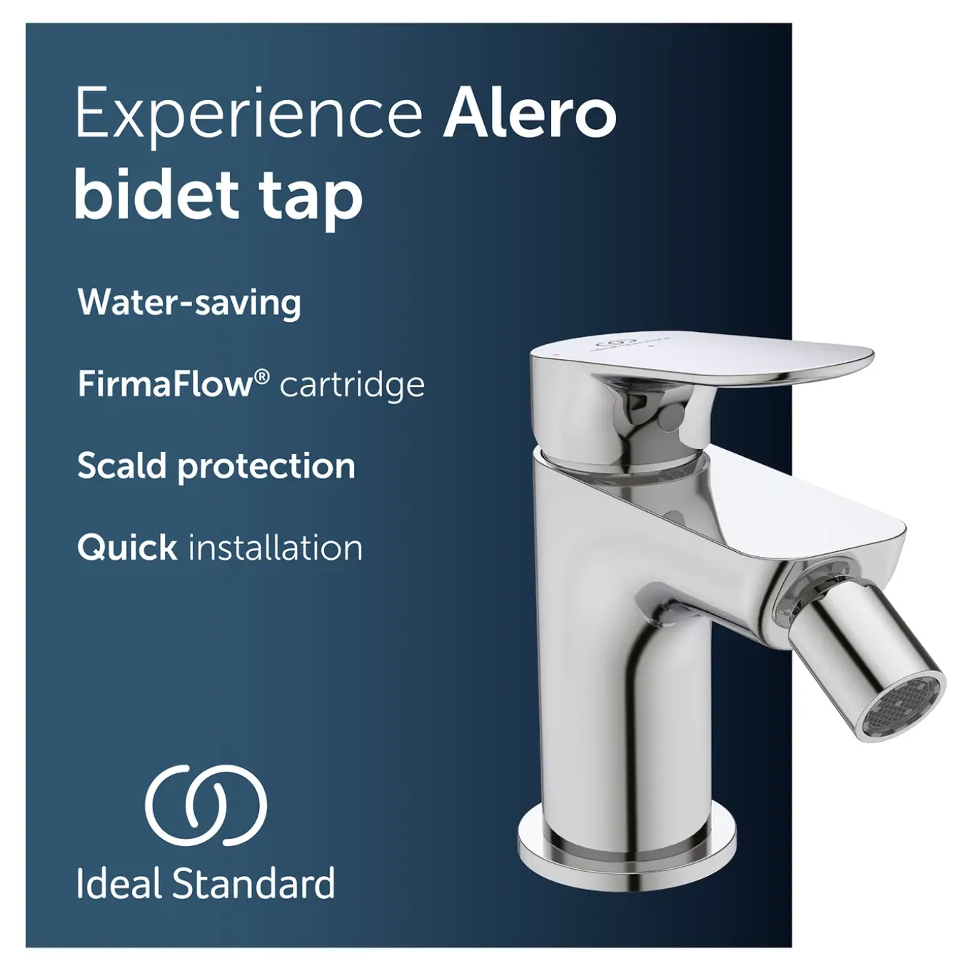 Ideal Standard - Bidetkraan - Alero - Chroom - 95 Mm - Met Handdouche