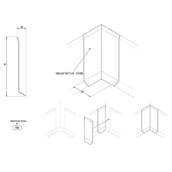 Ilcom Binnenhoek Fli Voor Plint F 100 Mm X 30 Mm X 30 Mm - Mattzwart