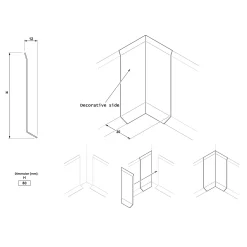 Ilcom Ceramica Ilcom Binnenhoek Fli Voor Plint F 80 Mm X 30 Mm X 30 Mm - Zilveren Spiegel